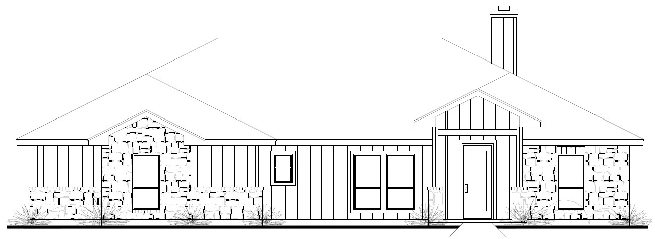 Front elevation of the Indiangrass, a 2,003 square foot custom home